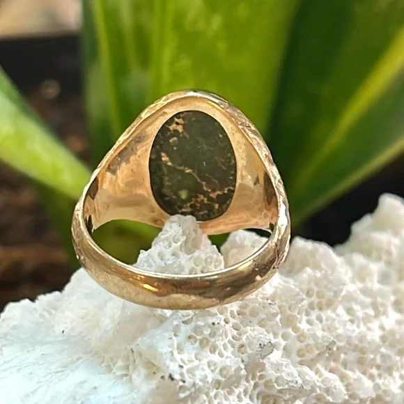 10k Rose Gold Connemara Marble cabochon Ring